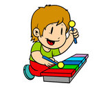 Dibujo Niño con xilófono pintado por antonia264