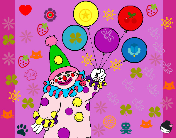 Dibujo Payaso con globos pintado por Yeirale