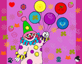 Dibujo Payaso con globos pintado por Yeirale