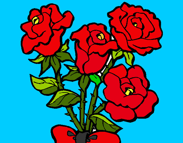 Dibujo Ramo de rosas pintado por 44323