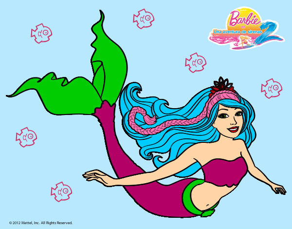 Dibujo Sirena contenta pintado por ivi999
