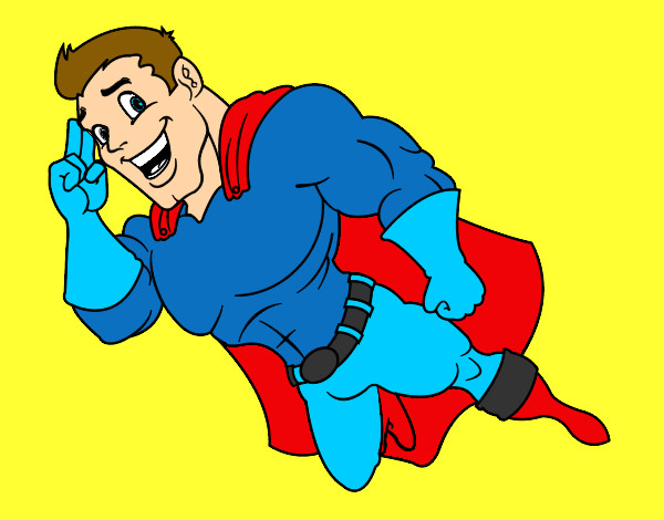 Dibujo Superhéroe volando pintado por 44323