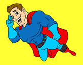 Dibujo Superhéroe volando pintado por 44323