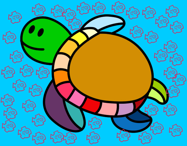 Dibujo Tortuga nadando pintado por analea