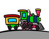 Dibujo Tren con vagón pintado por Leandro06
