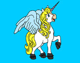 Dibujo Unicornio con alas pintado por karen04