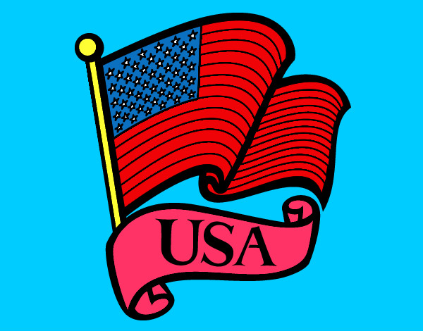 Dibujo Bandera de los Estados Unidos pintado por mainaaina