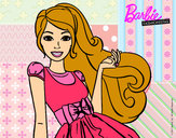 Dibujo Barbie con su vestido con lazo pintado por merylokis