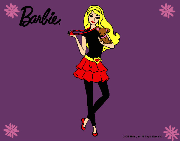 Dibujo Barbie y su mascota pintado por ivi999