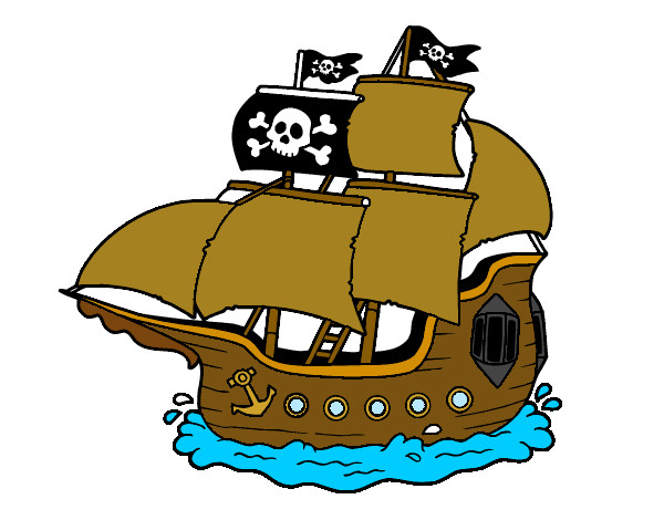 Dibujo Barco pirata pintado por anys