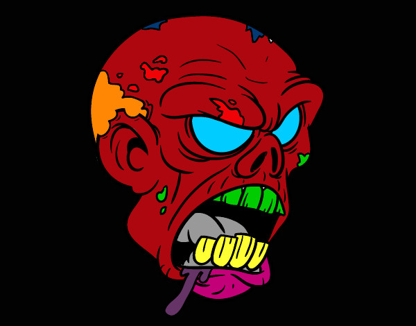 Dibujo Cabeza de zombi pintado por sergio25