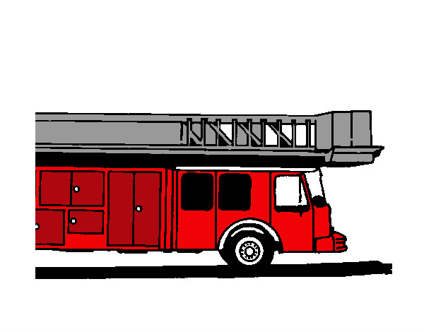 Dibujo Camión de bomberos con escalera pintado por JOEL21