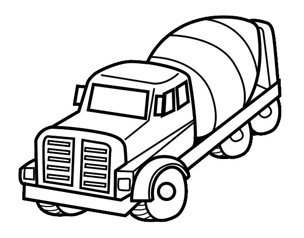 Dibujo Camión hormigonera pintado por somal