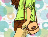 Dibujo Chica con bolso pintado por andre_1