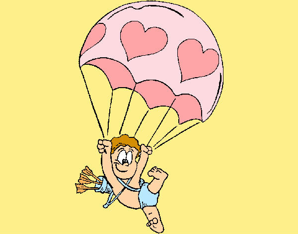 Cupido en paracaidas