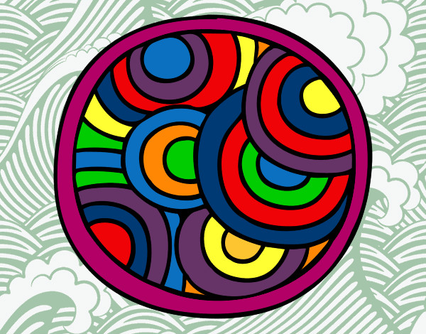 Dibujo Mandala circular pintado por sergio25