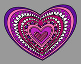 Dibujo Mandala corazón pintado por Aliciam   