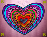 Dibujo Mandala corazón pintado por diegoana