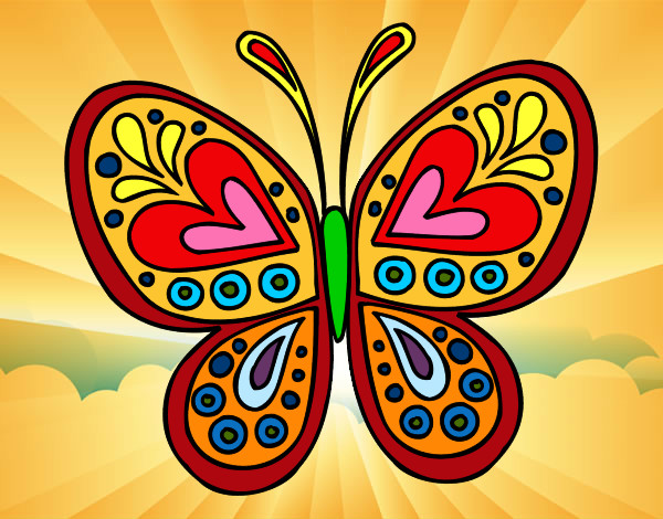 Dibujo Mandala mariposa pintado por sergio25