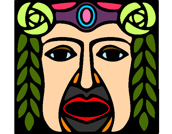 Dibujo Máscara Maya pintado por zairuchi
