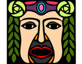 Dibujo Máscara Maya pintado por zairuchi
