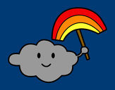 Dibujo Nube con arcoiris pintado por charito