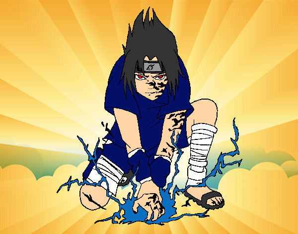 Dibujo Sasuke pintado por Messi10