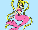 Dibujo Sirena con perlas pintado por Mario2212