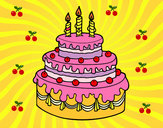 Dibujo Tarta de cumpleaños pintado por mgly