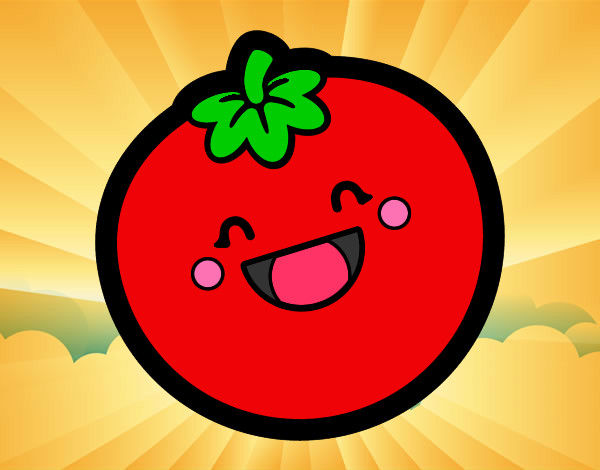Dibujo Tomate sonriente pintado por smilelove
