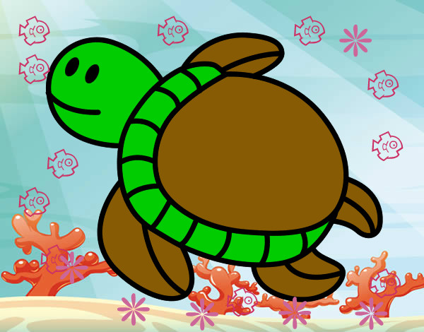 Dibujo Tortuga nadando pintado por alejandra7