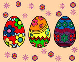 Dibujo Tres huevos de pascua pintado por Militaoses