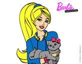 Dibujo Barbie con su linda gatita pintado por Carlita101