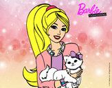 Dibujo Barbie con su linda gatita pintado por sofi2012