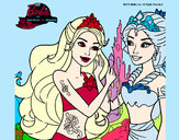 Dibujo Barbie se despiede de la reina sirena pintado por fugal