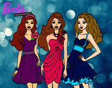 Dibujo Barbie y sus amigas vestidas de fiesta pintado por giuli2012