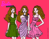 Dibujo Barbie y sus amigas vestidas de fiesta pintado por laysha