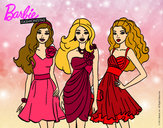 Dibujo Barbie y sus amigas vestidas de fiesta pintado por sasamari