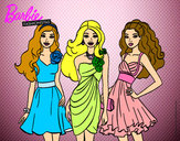 Dibujo Barbie y sus amigas vestidas de fiesta pintado por sofi2012