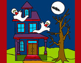 Dibujo Casa fantansma pintado por monlabella