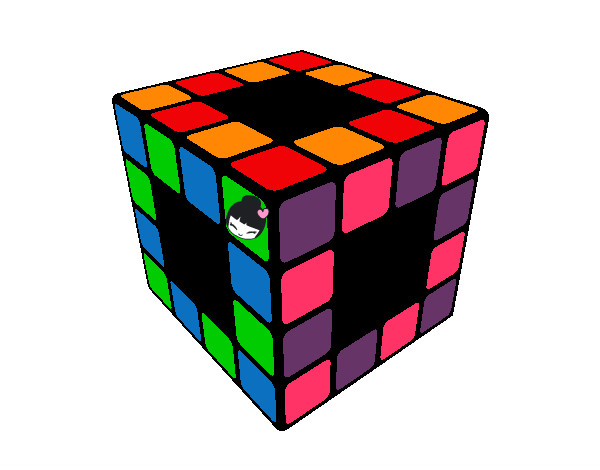 Dibujo Cubo de Rubik pintado por CLUBTI