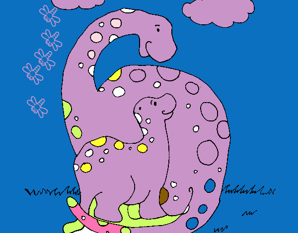Dibujo Dinosaurios pintado por mimoar