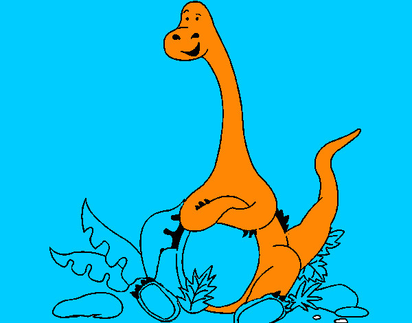 Dibujo Diplodocus sentado pintado por mimoar