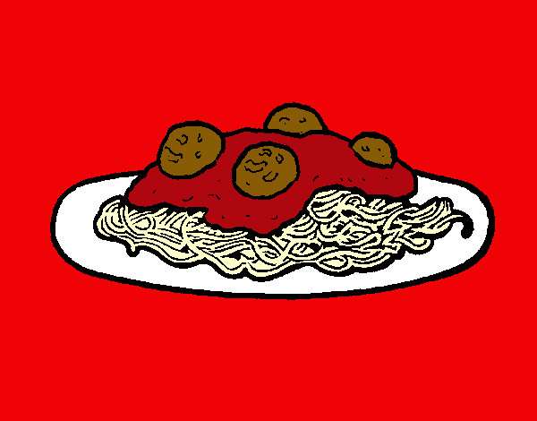 Dibujo Espaguetis con carne pintado por lara_vilu