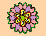 Dibujo Mándala con forma de flor weiss pintado por mlabate