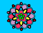 Dibujo Mándala con una flor pintado por bernardito