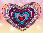 Dibujo Mandala corazón pintado por Marielu