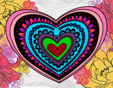 Dibujo Mandala corazón pintado por tuky