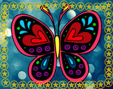 Dibujo Mandala mariposa pintado por tuky