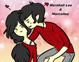 Dibujo Marshall Lee y Marceline pintado por jhina-pao